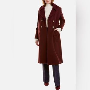 Pearl by Lela Rose Brushed Wool Blend Peacoat